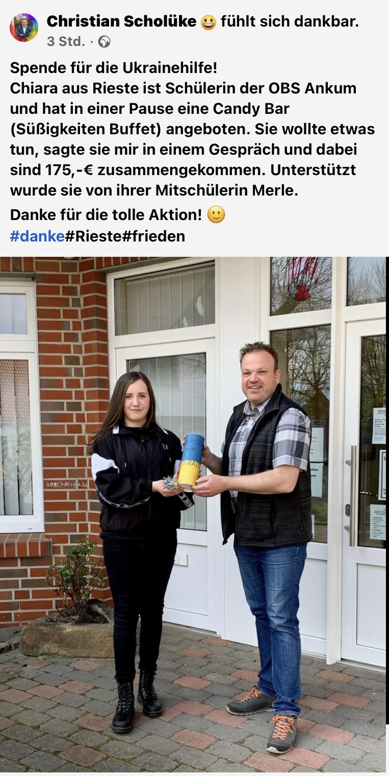 Ukraine Hilfe Chiara übergibt Spende